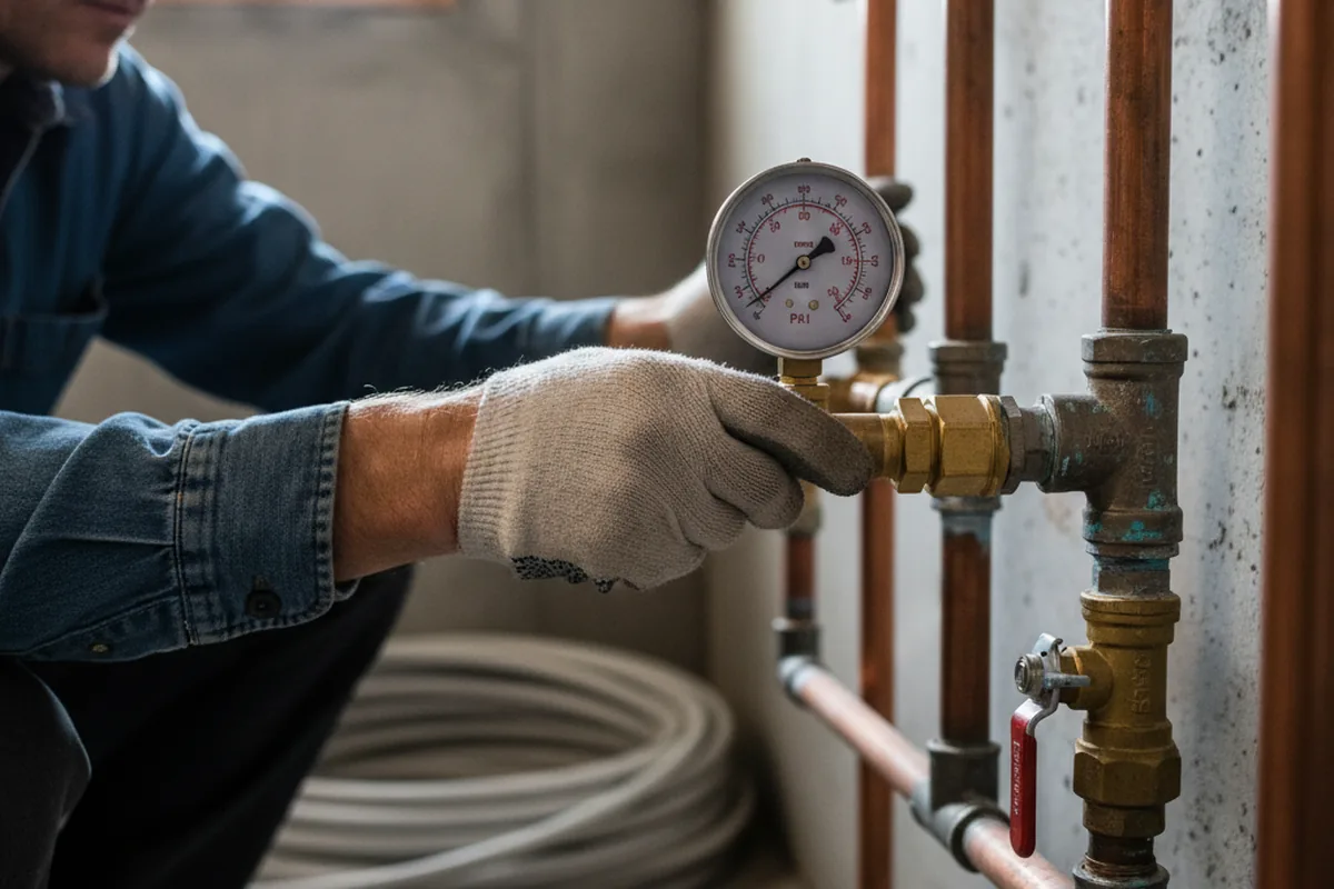 Pressure testing a repaired line during Water Line Repair in Berrien Springs